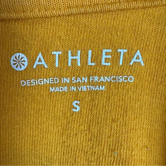 Athleta Crew Neck Sweatshirt Size Small Yellow Ombre Dip Dye Pullover Sundown - Picture 8 of 9